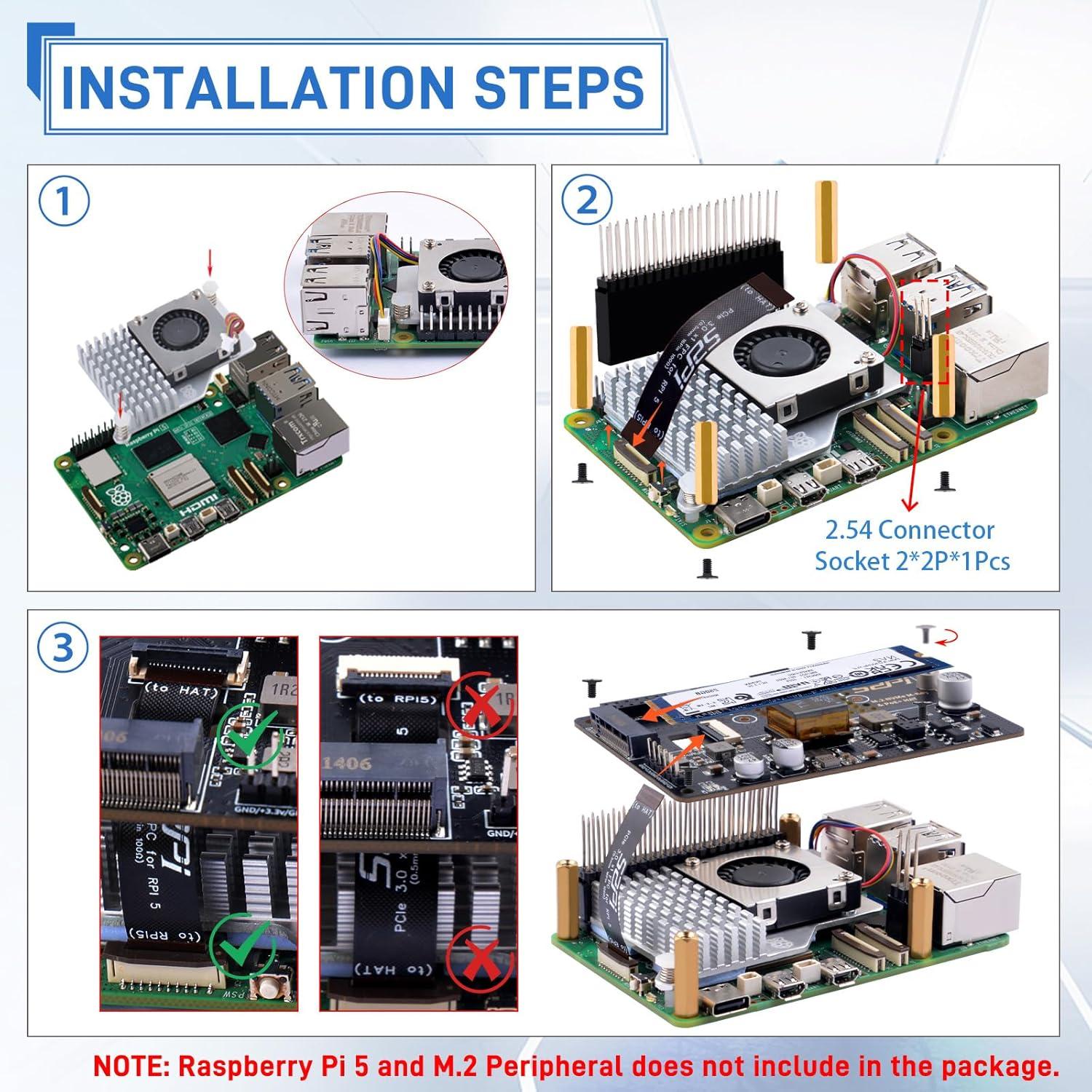 GeeekPi P33 HAT PoE+ para Raspberry Pi 5 con enfriador activo