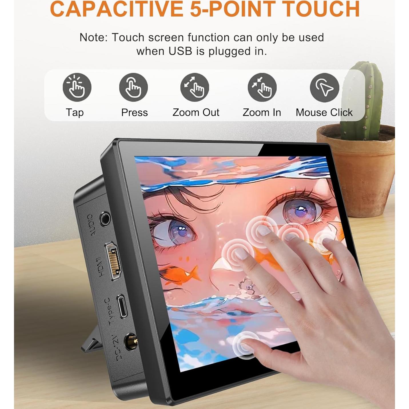 Monitor Táctil 7" Gallagher 1920x1080 para Raspberry Pi