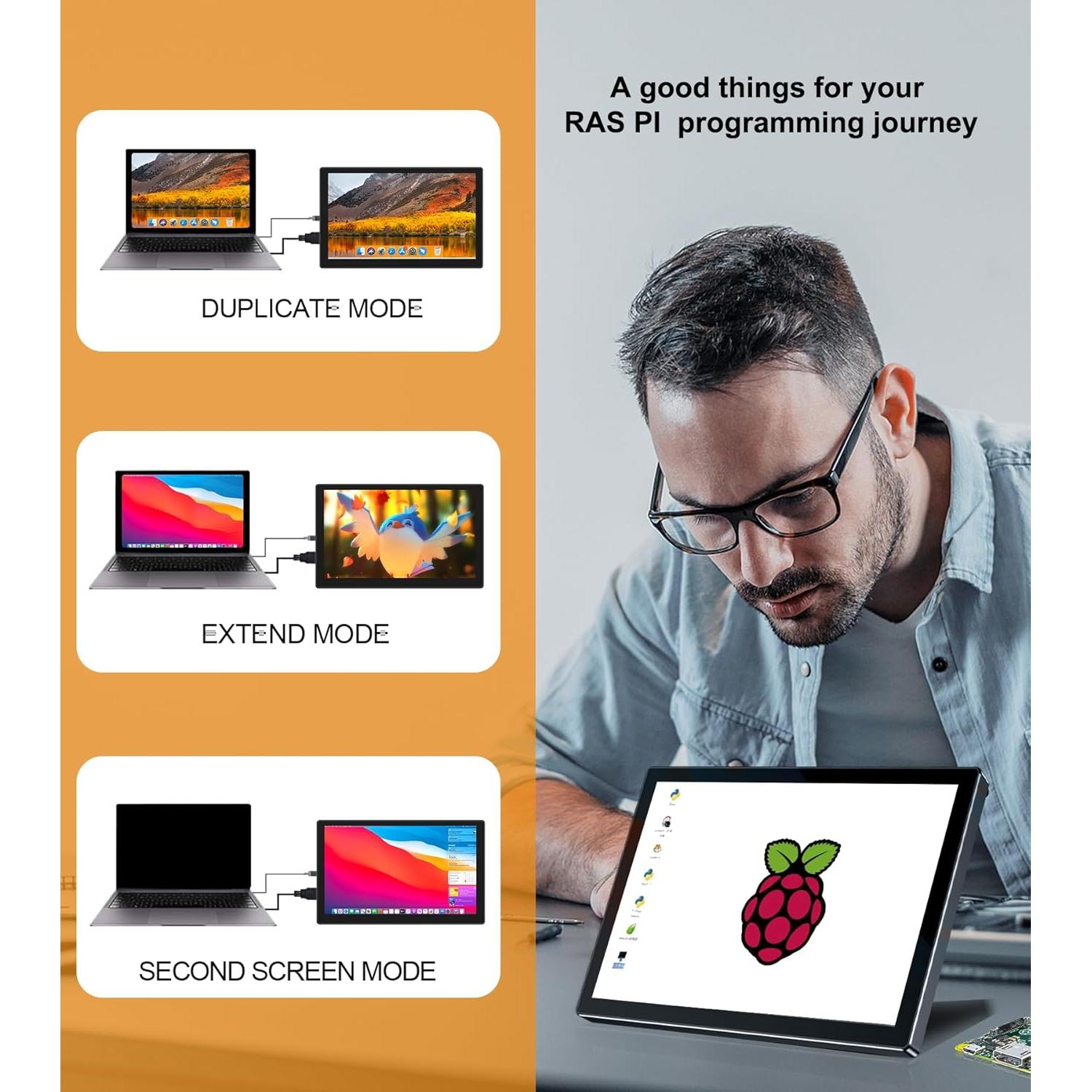 Monitor Táctil 7" Gallagher 1920x1080 para Raspberry Pi