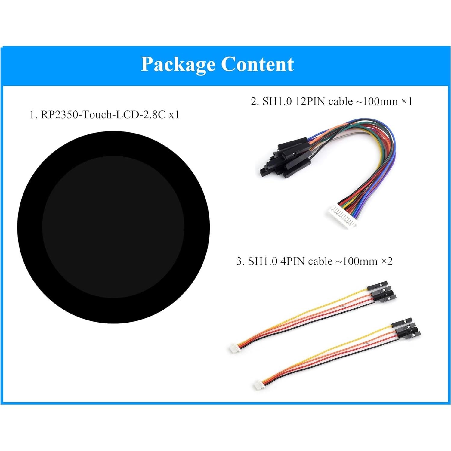 Placa de Desarrollo RP2350B con Pantalla Táctil 2.8" LCD