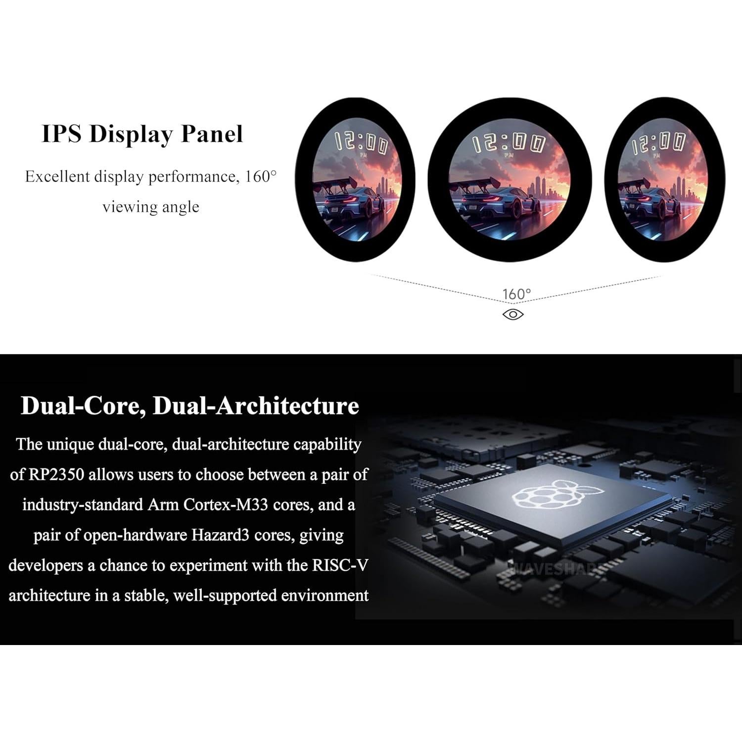 Placa de Desarrollo RP2350B con Pantalla Táctil 2.8" LCD