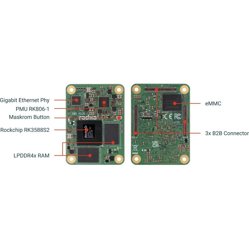 Módulo de Cálculo Radxa CM5 4GB 32GB - CPU 8 Núcleos, HDMI 8K
