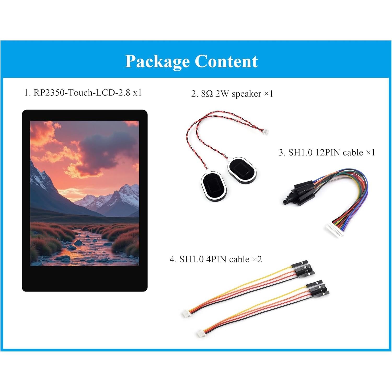 Placa de Desarrollo UeeKKoo RP2350 Pantalla Táctil 2.8" LCD IPS