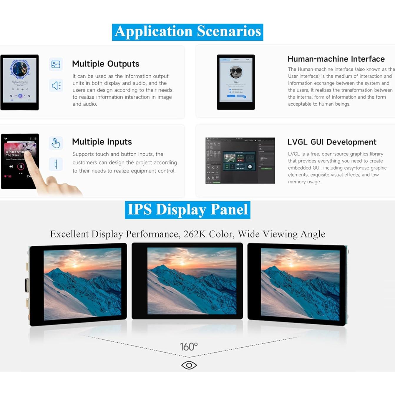 Placa de Desarrollo UeeKKoo RP2350 Pantalla Táctil 2.8" LCD IPS