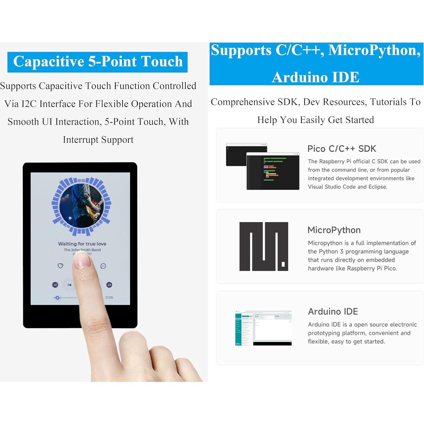 Placa de Desarrollo UeeKKoo RP2350 Pantalla Táctil 2.8" LCD IPS