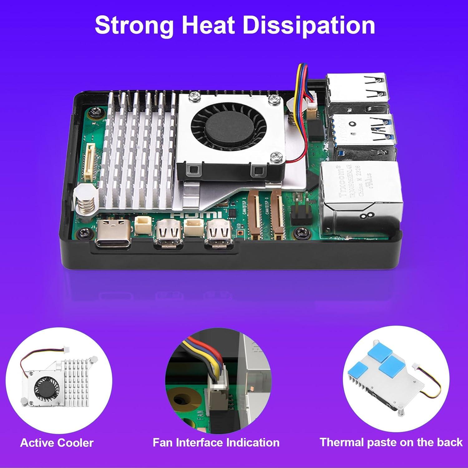 Kit Raspberry Pi 5 8GB SANOOV con Enfriador y Fuente 27W