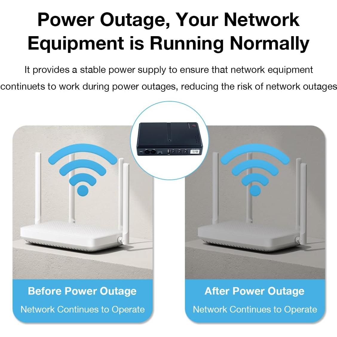Mini UPS DC Batería de Respaldo 5V/9V/12V/15V/24V Hosyond