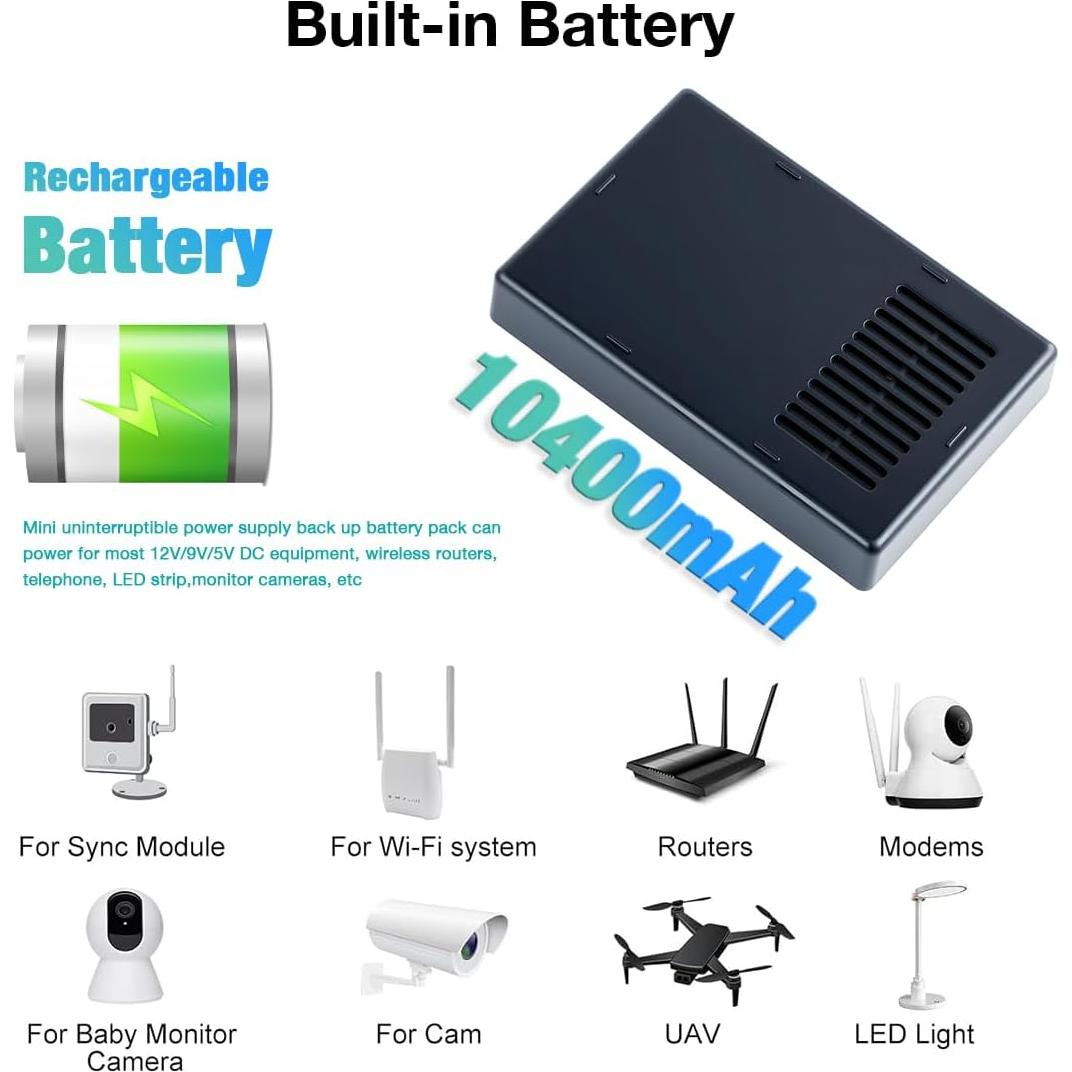 Mini UPS DC Batería de Respaldo 5V/9V/12V/15V/24V Hosyond