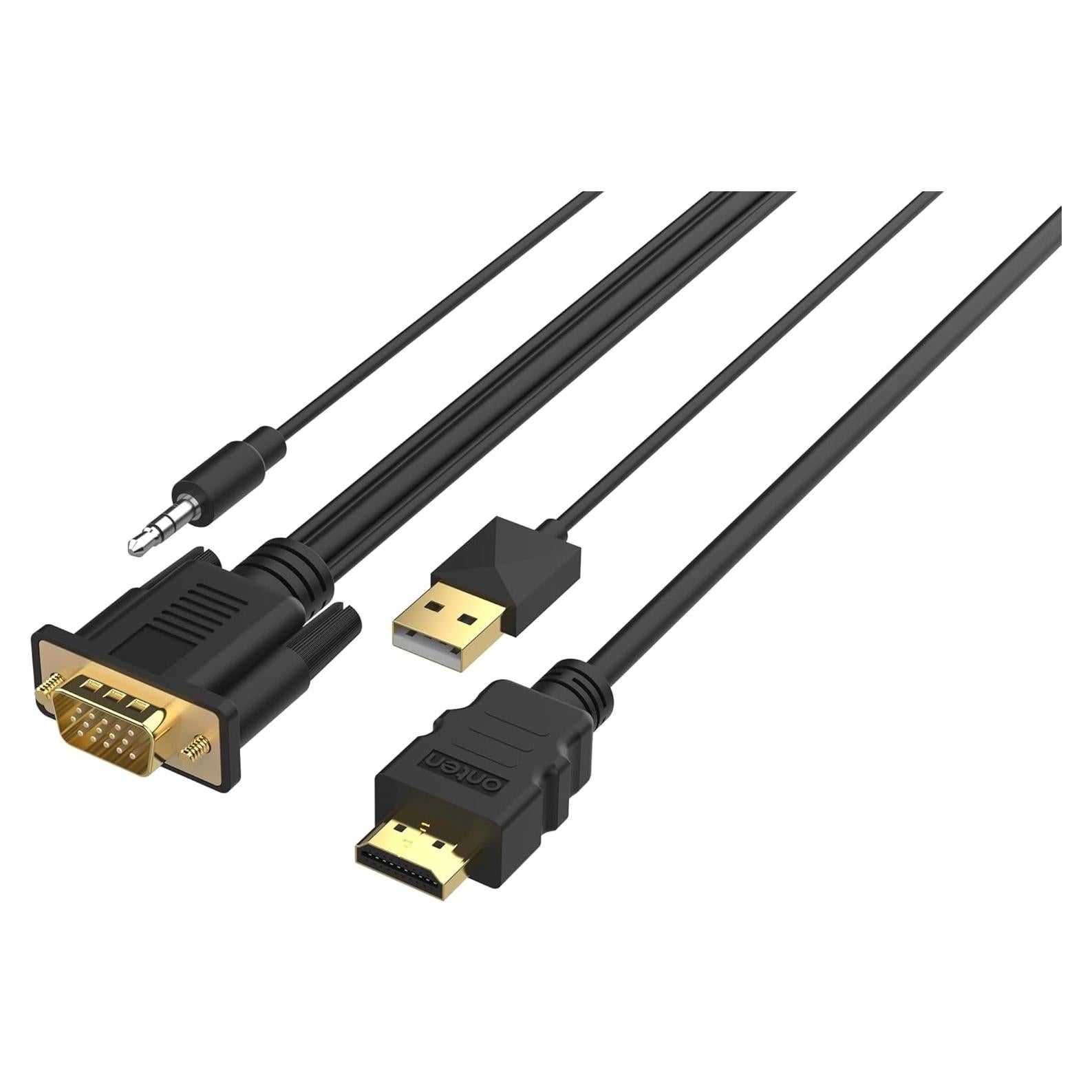 Convertidor HDMI a VGA ONTEN 3m con Audio 1080P