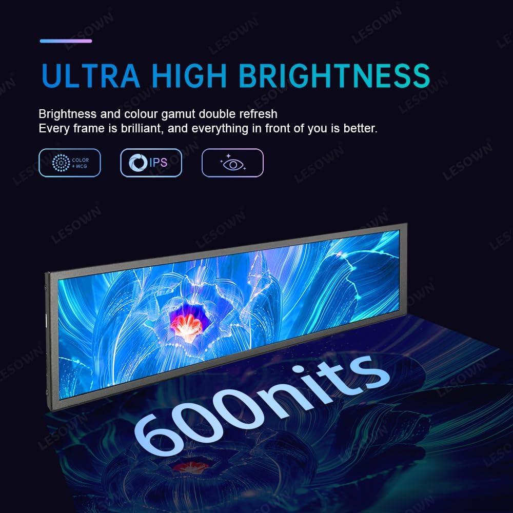 Monitor LCD 8.8" LESOWN AIDA64 para Raspberry Pi 1920x480