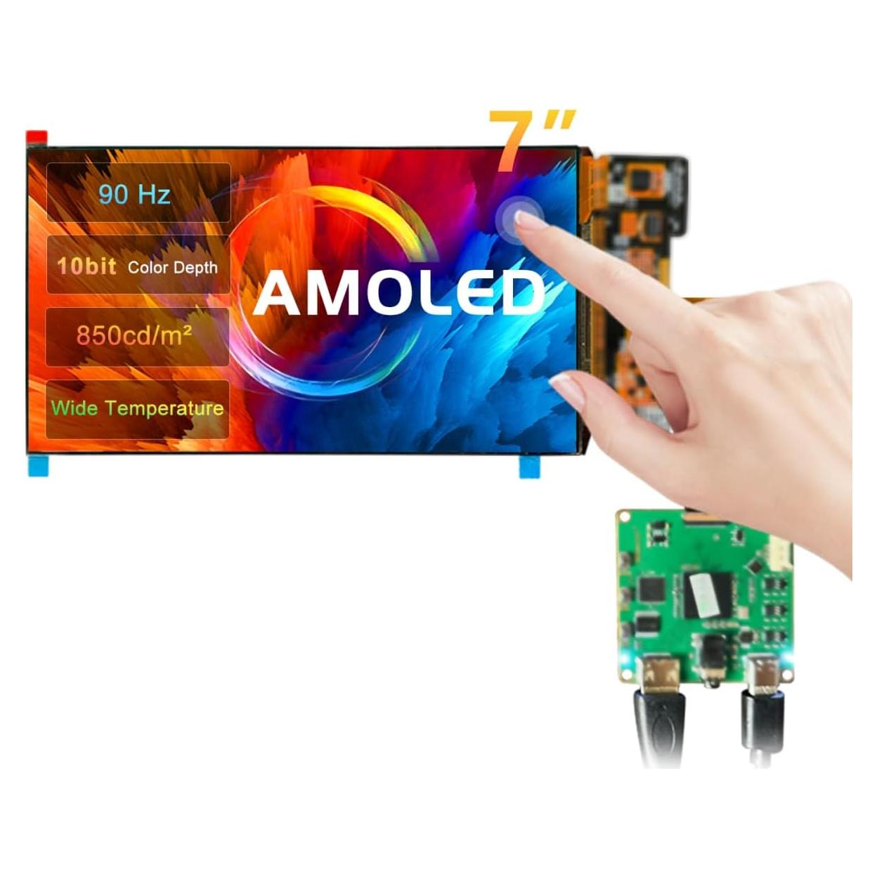 Pantalla AMOLED 7" FHD 90Hz 850 Nits Wisecoco Táctil