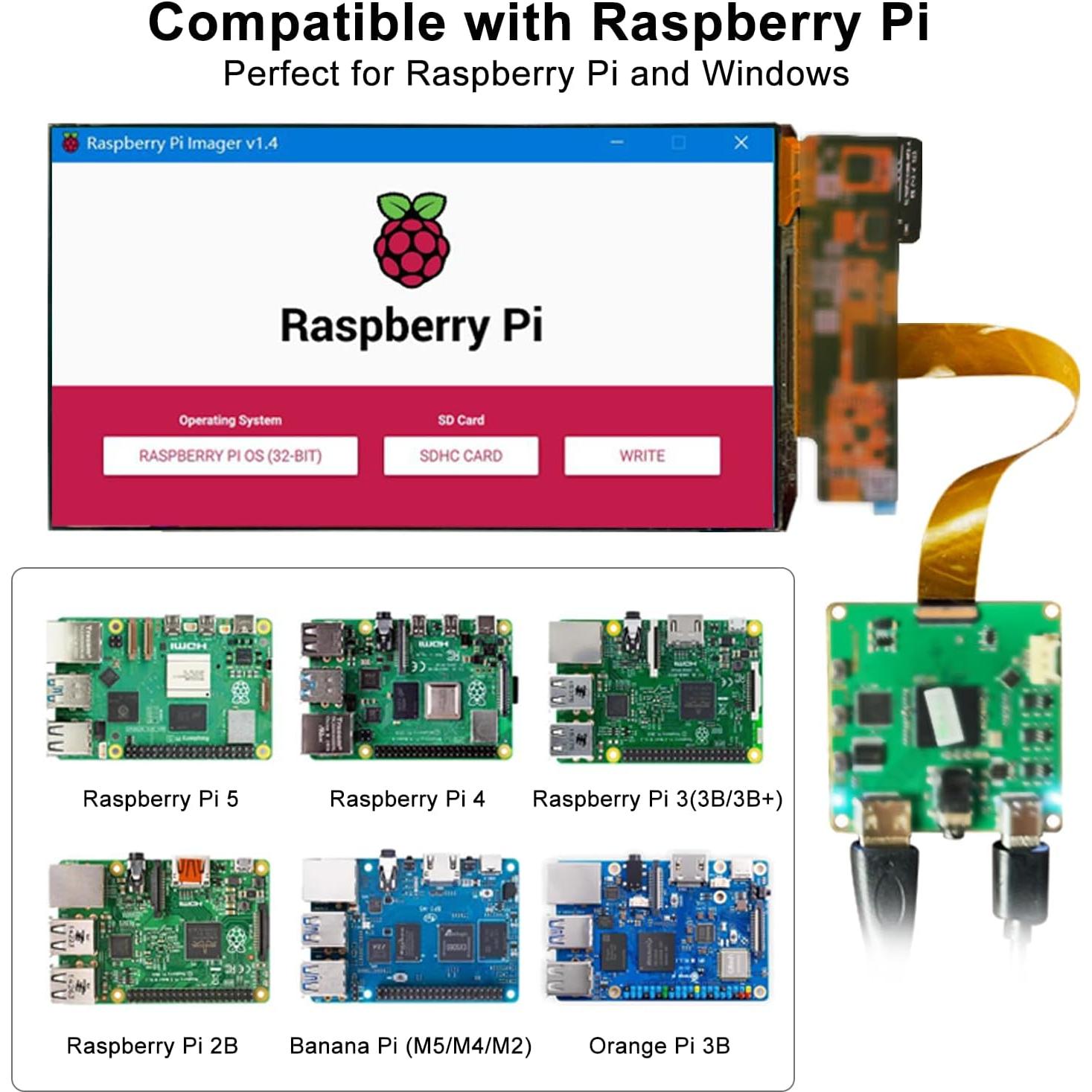 Pantalla AMOLED 7" FHD 90Hz 850 Nits Wisecoco Táctil