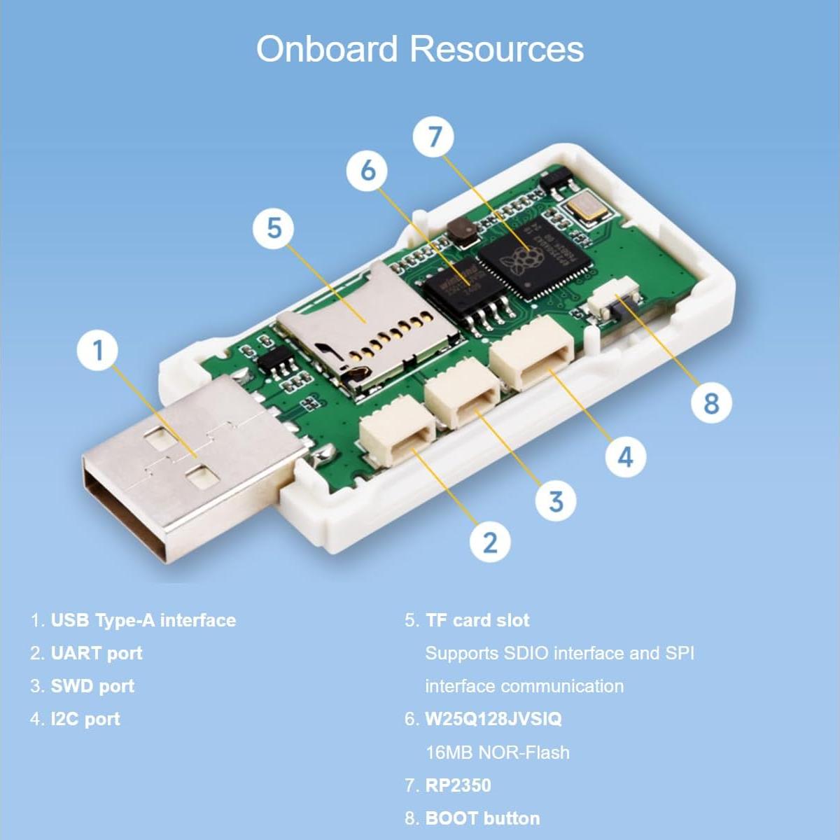 Placa de desarrollo Waveshare RP2350-GEEK con LCD 1.14"