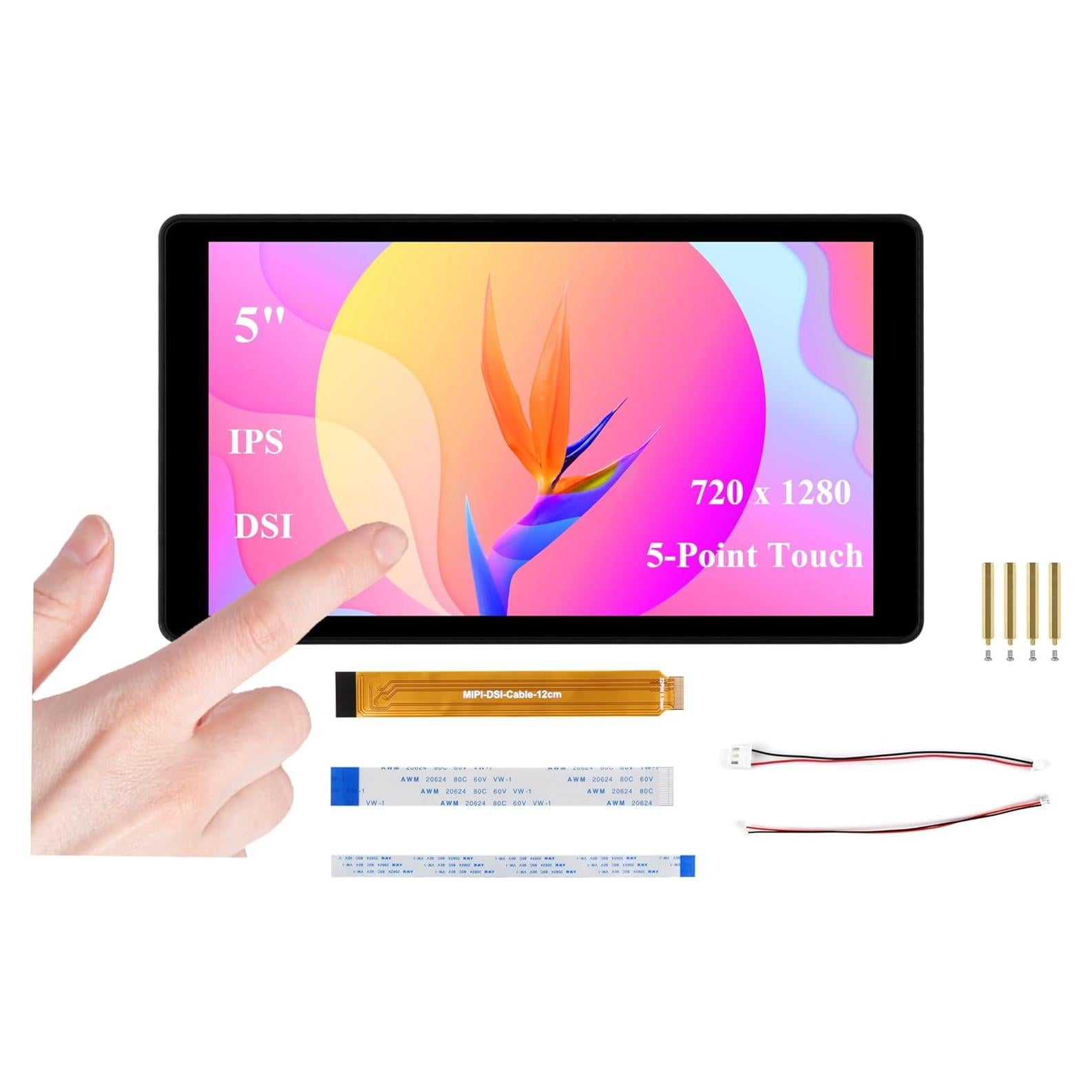 Pantalla Táctil Capacitiva 5" UeeKKoo IPS 720x1280 para Raspberry Pi