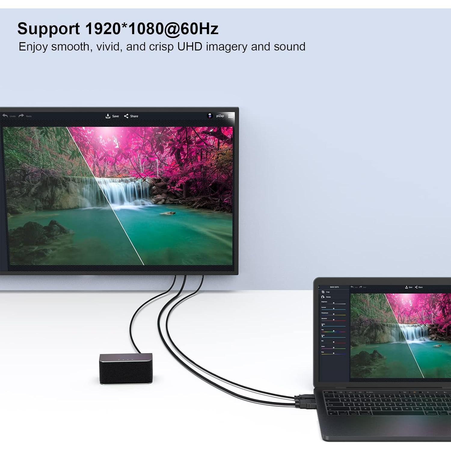 Cable HDMI a VGA Benfei 3.05m con audio y alimentación