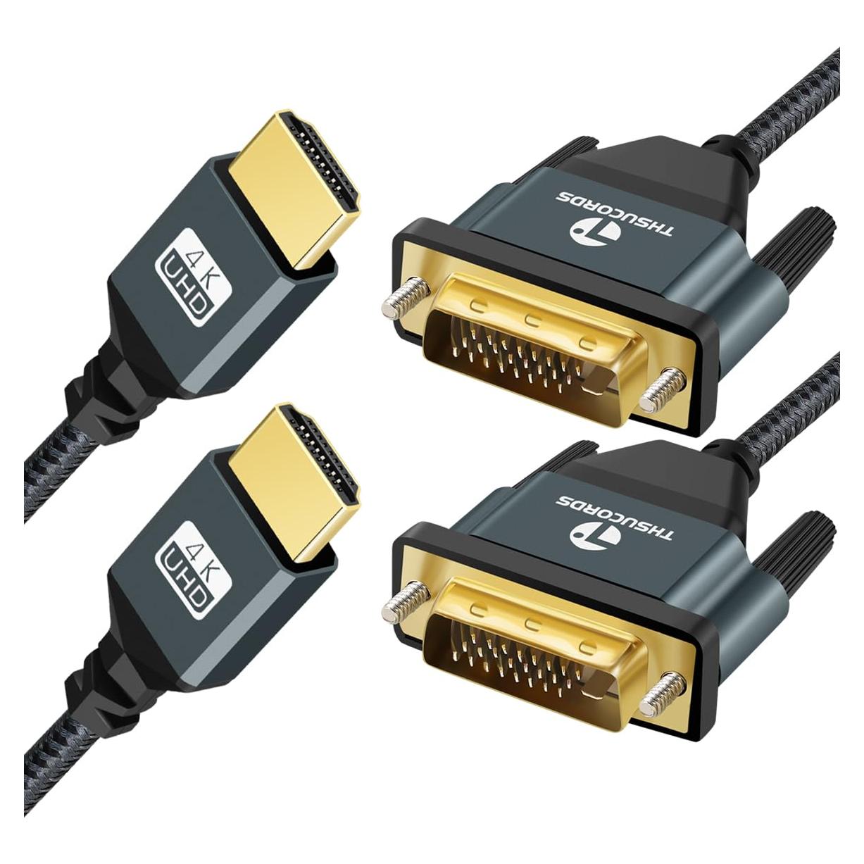 Cable HDMI a DVI 2M 2-Pack Jinglong Adaptador Bidireccional