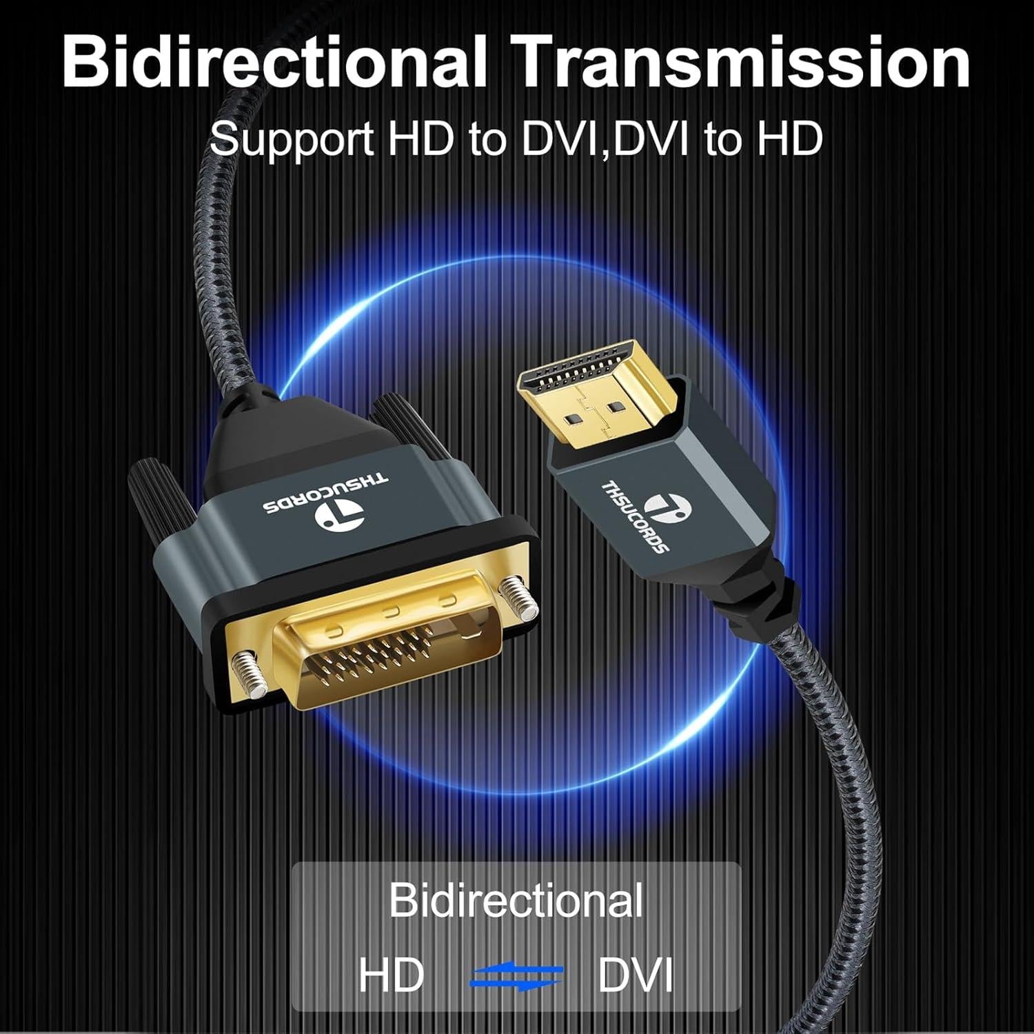 Cable HDMI a DVI 2M 2-Pack Jinglong Adaptador Bidireccional