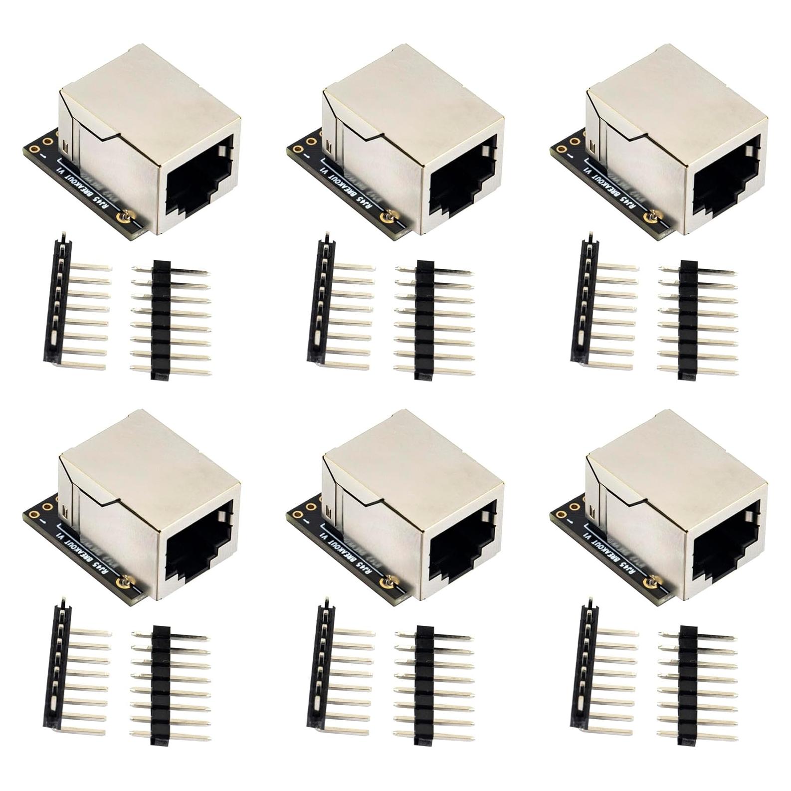 Placa de Desglose Ethernet RJ45 8P8C y Cabeceras 6pcs