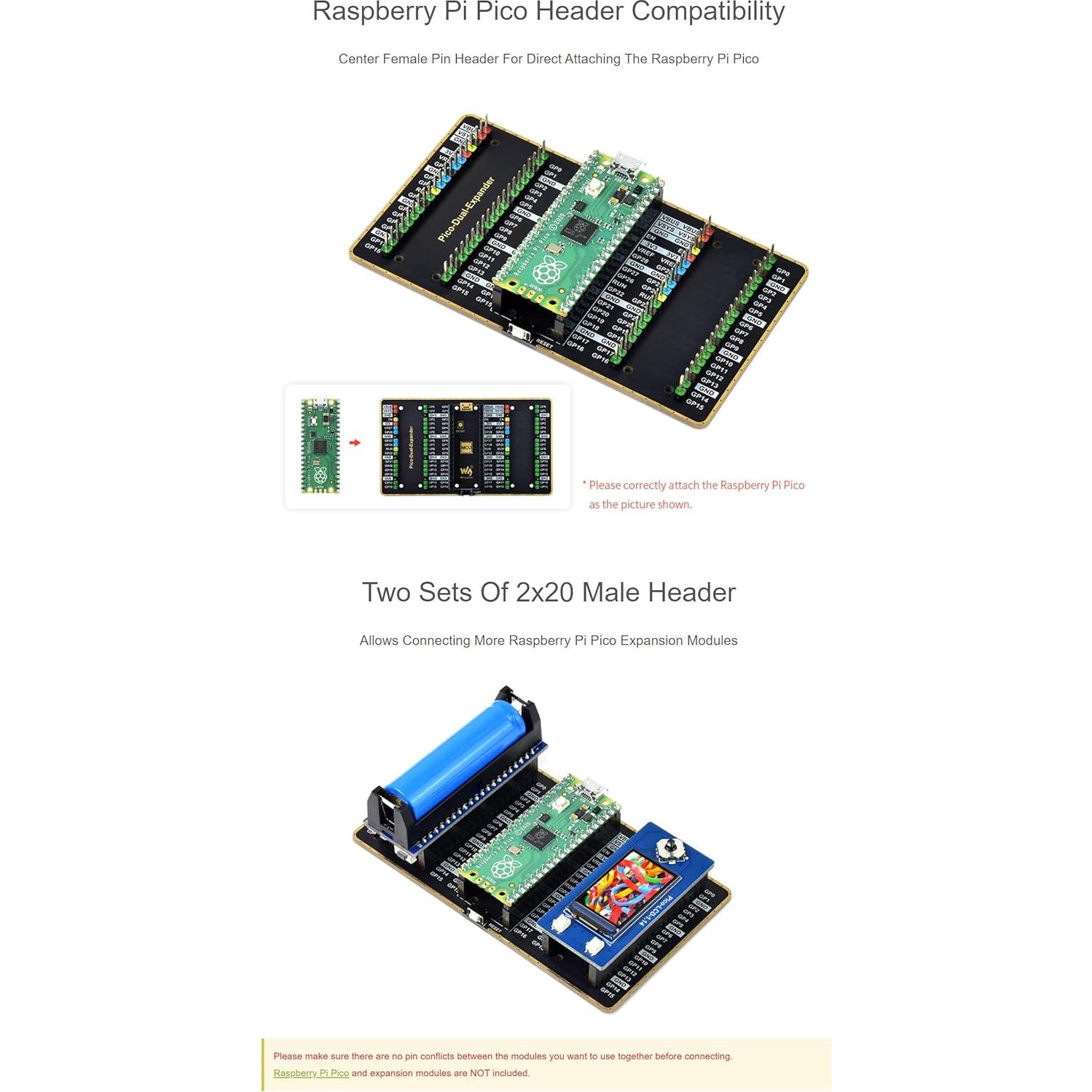 Expansor GPIO Dual Coolwell para Raspberry Pi Pico