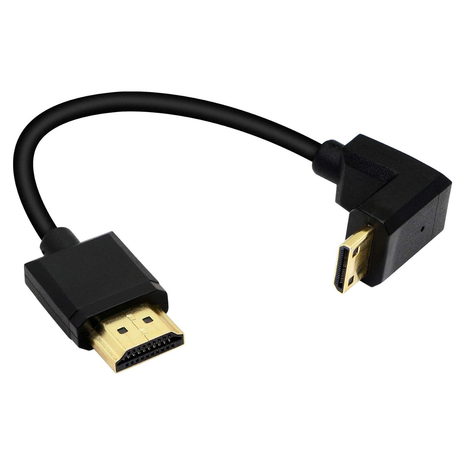 Cable Mini HDMI a HDMI 15cm YOUCHENG 4K 60Hz Ángulo Recto