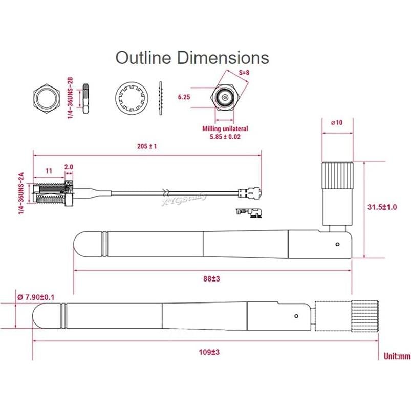 Antena Compatible Raspberry Pi Compute Module 4/5 WiFi 2.4G/5G