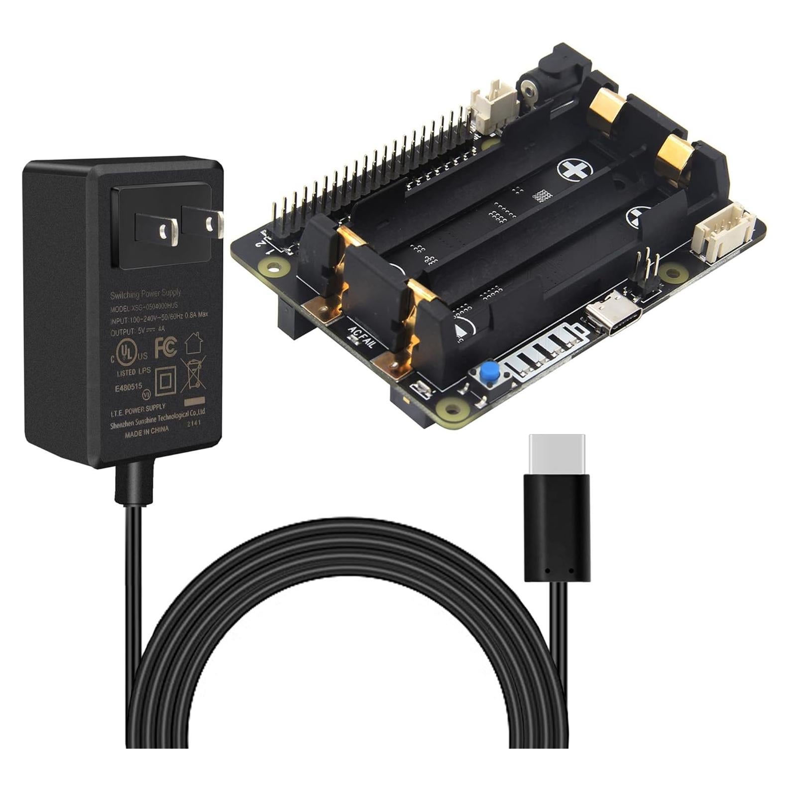 UPS Geekworm X728 para Raspberry Pi 4 - 5.1V 6A con Adaptador