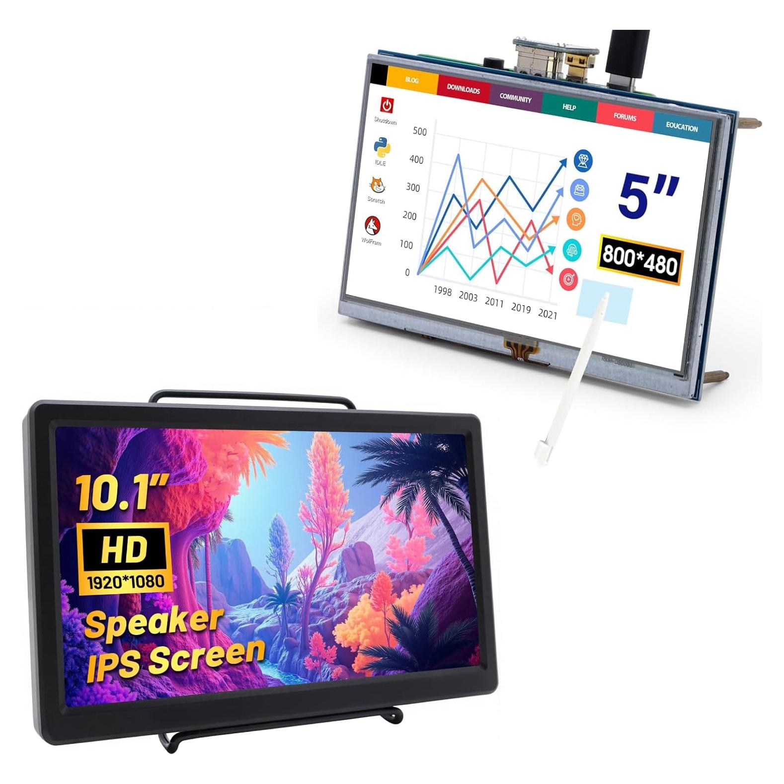 Pantalla TFT 5" y Monitor IPS 10.1" ELECROW HD 1920x1080