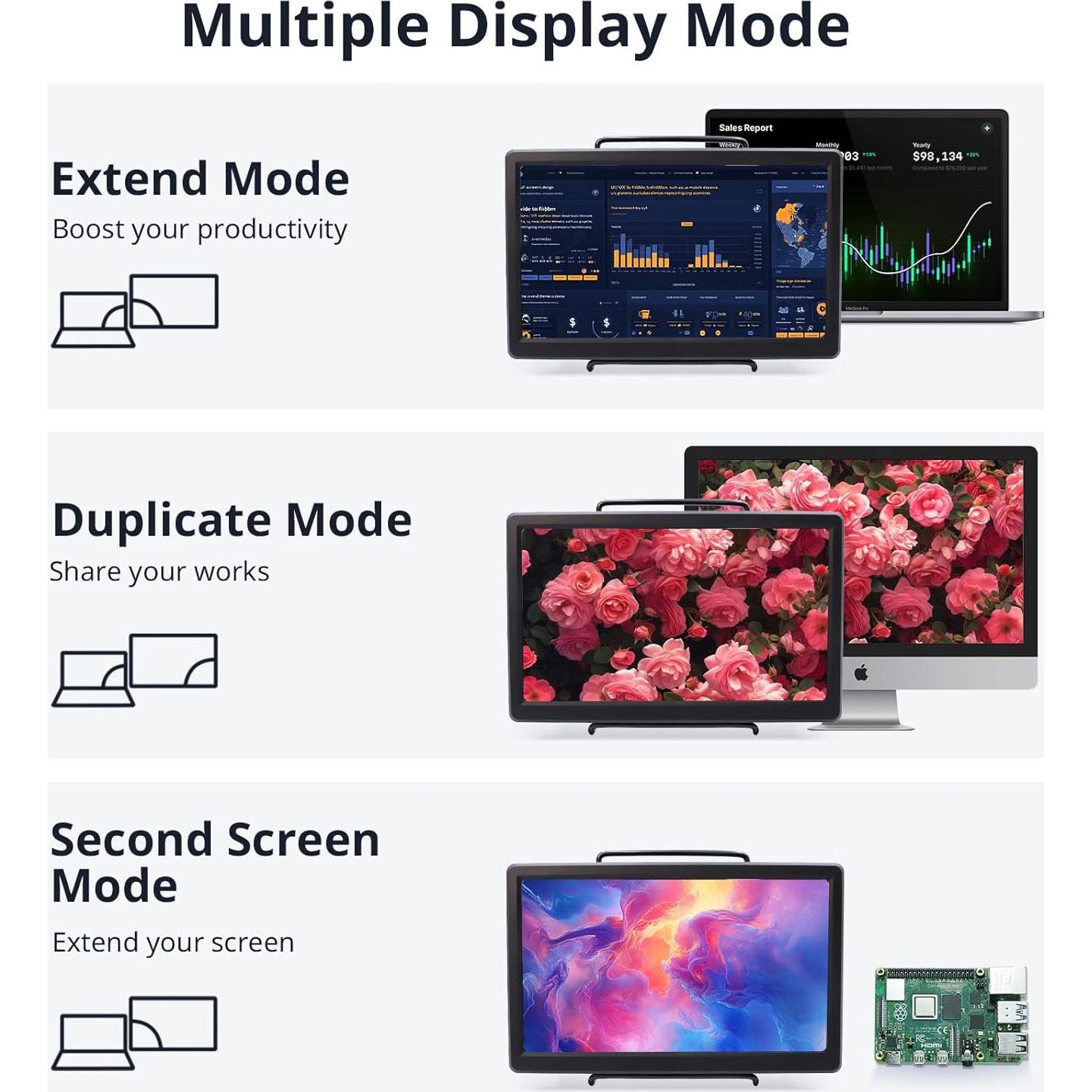 Pantalla TFT 5" y Monitor IPS 10.1" ELECROW HD 1920x1080