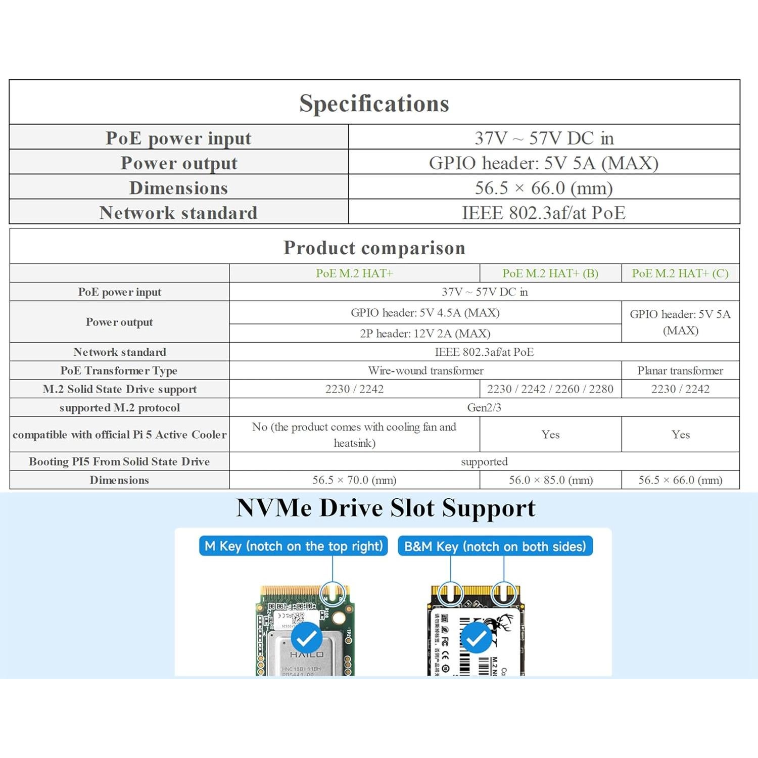Adaptador PCIe a M.2 PoE Wonrabai para Raspberry Pi 5