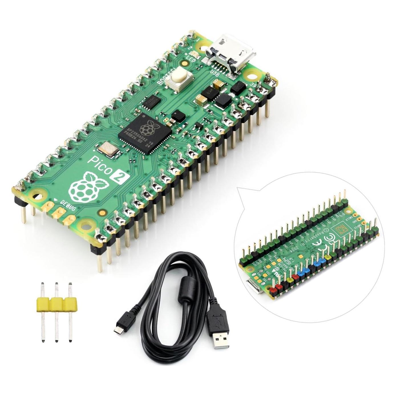 Placa Microcontrolador Waveshare Raspberry Pi Pico 2 W 60g