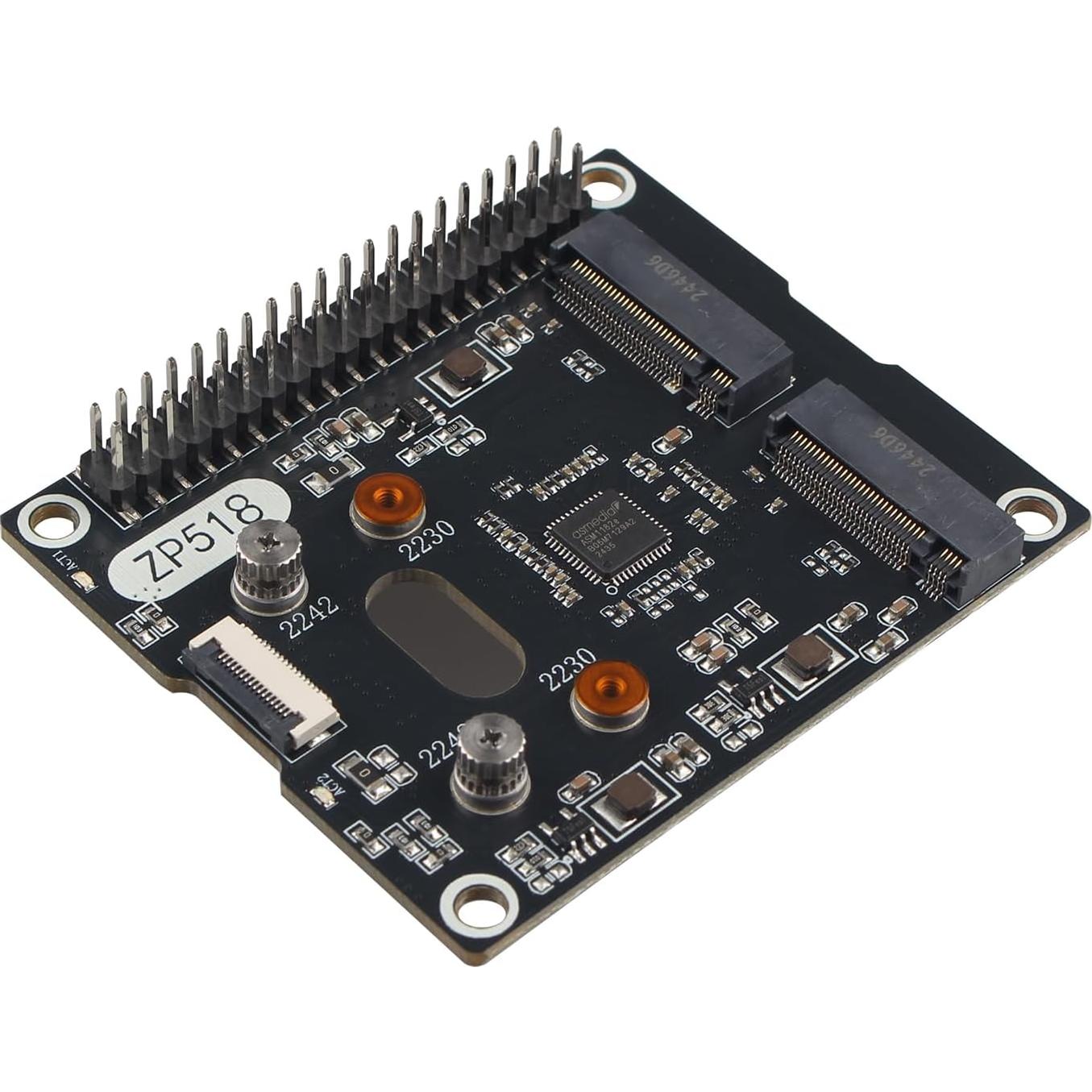 Adaptador ZDE ZP518 PCIe Doble M.2 NVMe para Raspberry Pi 5