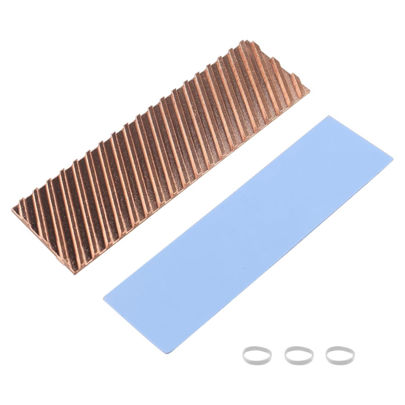 Disipador de Calor M.2 SSD ZDE Cobre 70x20x2mm con Almohadilla Térmica