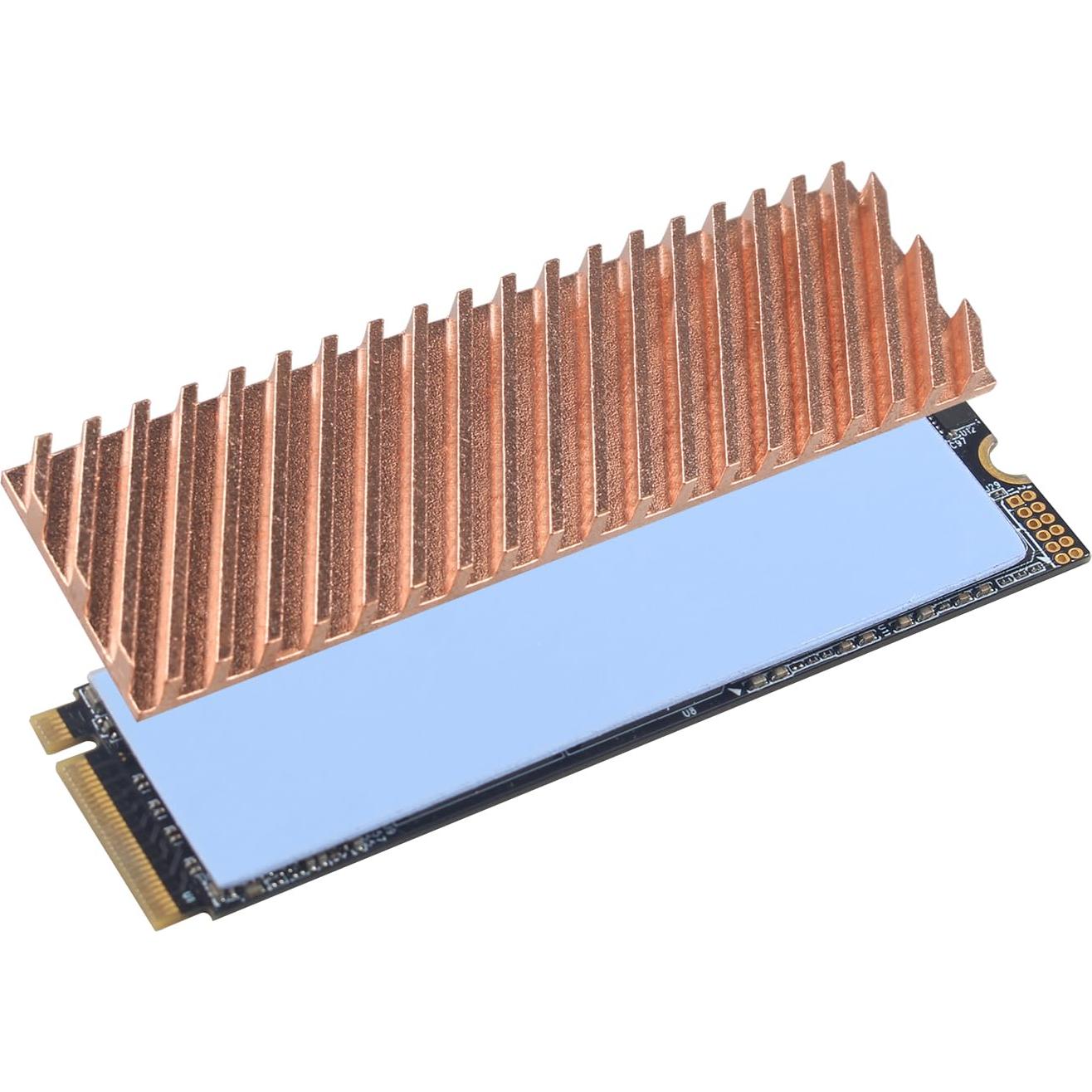 Disipador de Calor M.2 SSD ZDE Cobre 70x20x2mm con Almohadilla Térmica