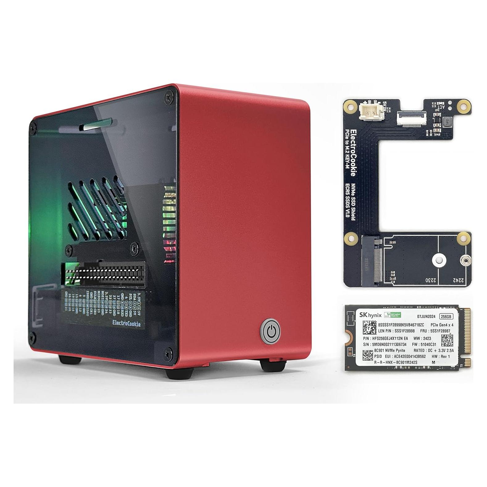 Caja Mini Torre ElectroCookie para Raspberry Pi 5 con SSD 256GB