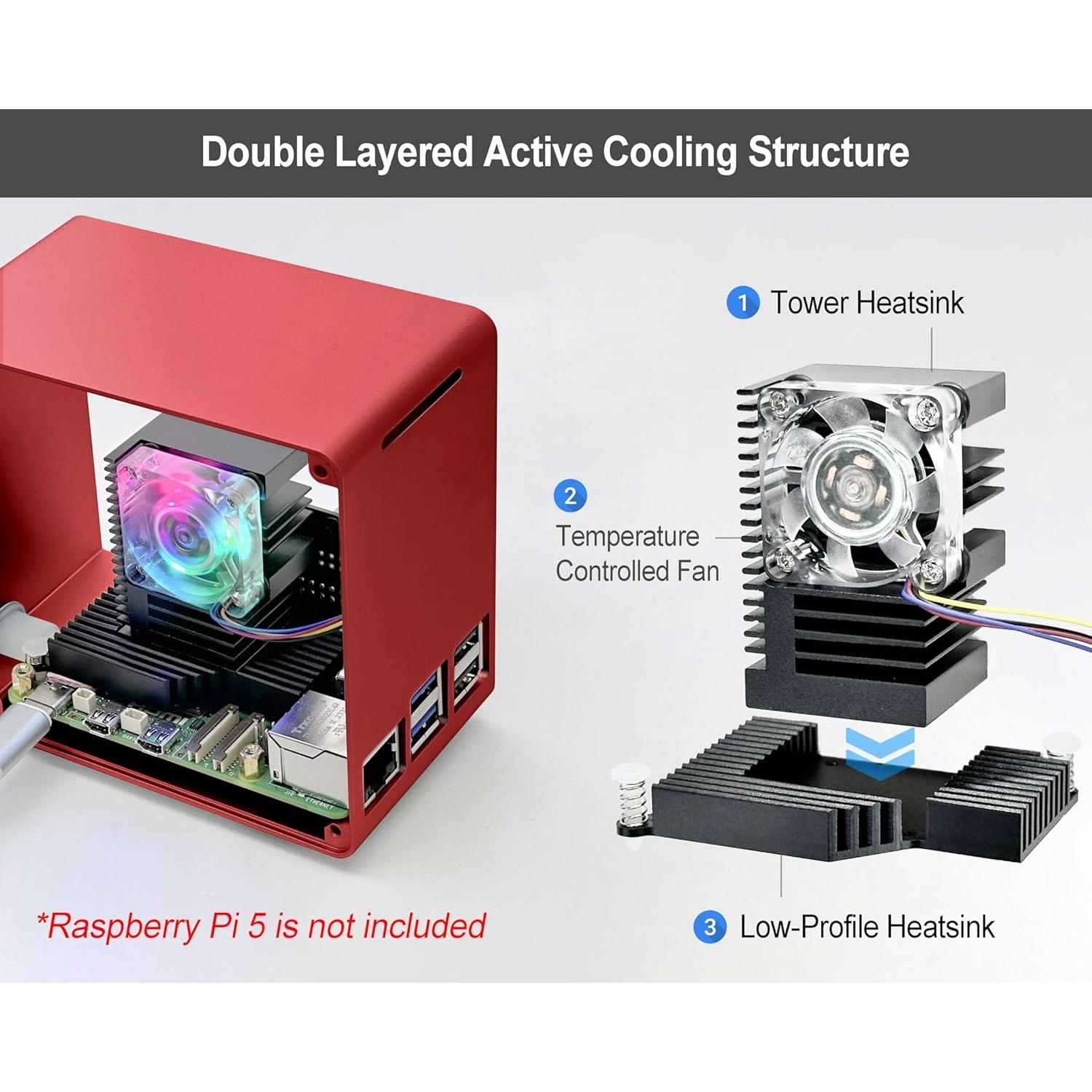 Caja Mini Torre ElectroCookie para Raspberry Pi 5 con SSD 256GB