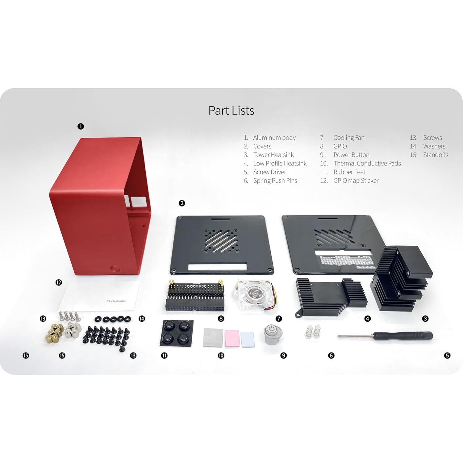 Caja Mini Torre ElectroCookie para Raspberry Pi 5 con SSD 256GB
