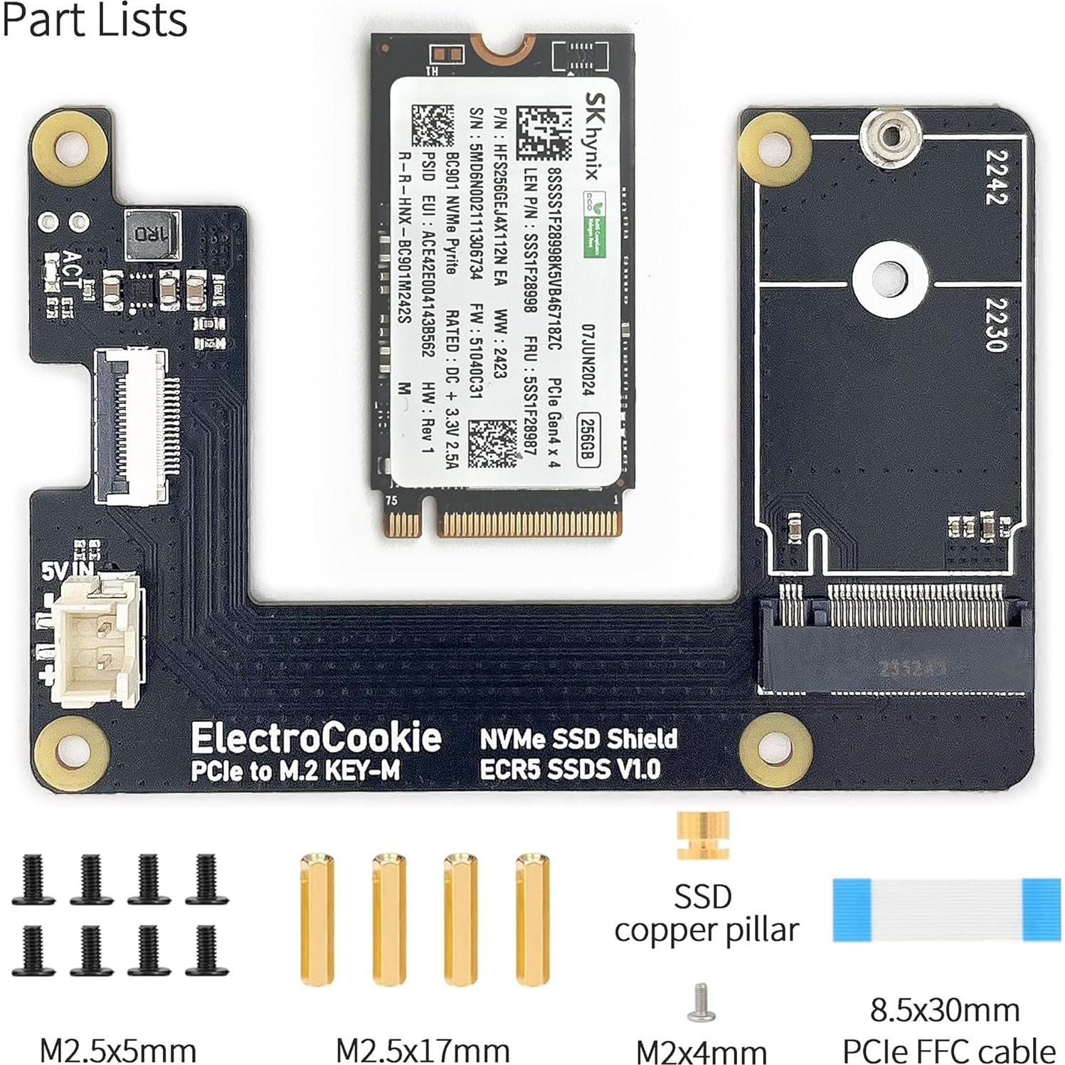 Caja Mini Torre ElectroCookie para Raspberry Pi 5 con SSD 256GB