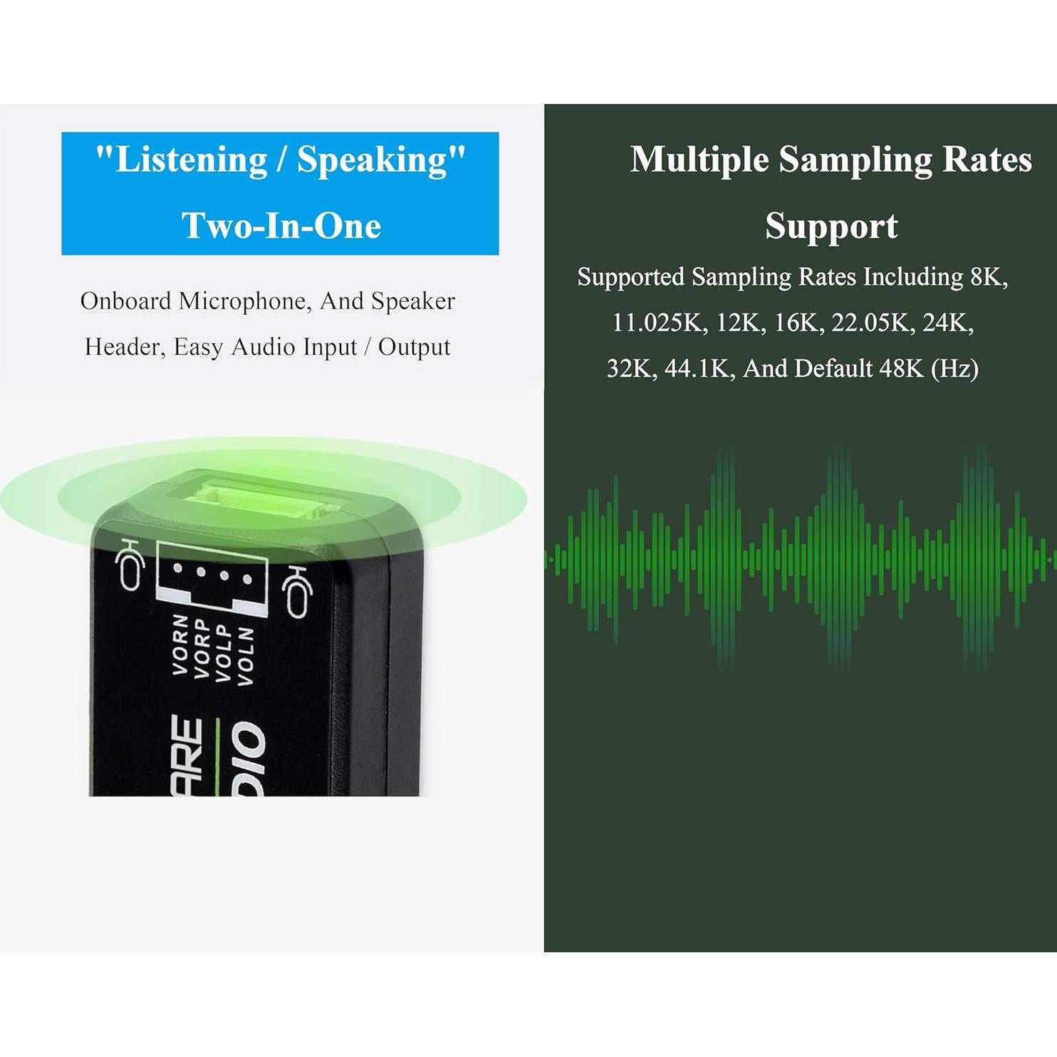 Módulo de Audio USB UeeKKoo con Altavoz 8Ω 5W, Compatible Raspberry Pi