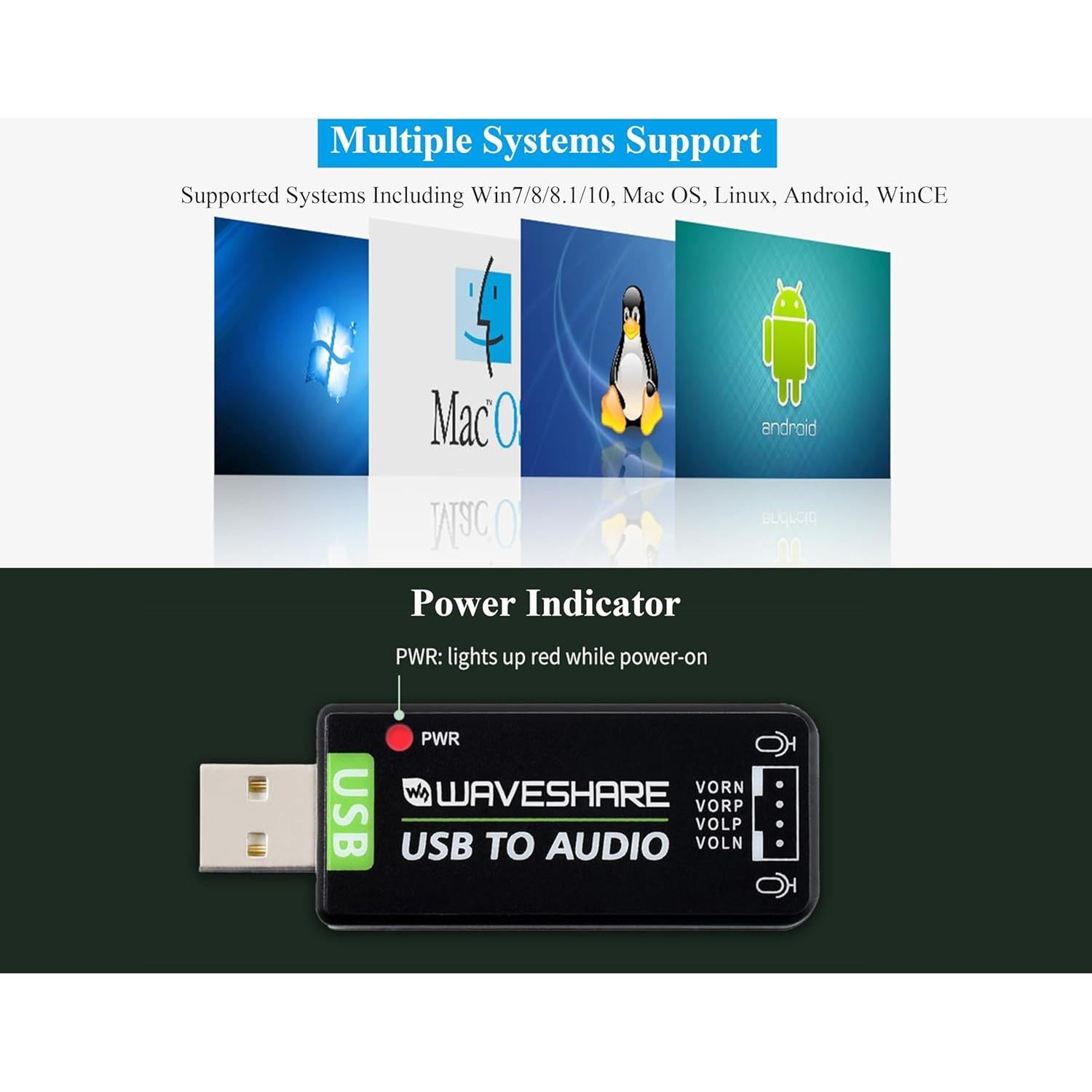 Módulo de Audio USB UeeKKoo con Altavoz 8Ω 5W, Compatible Raspberry Pi