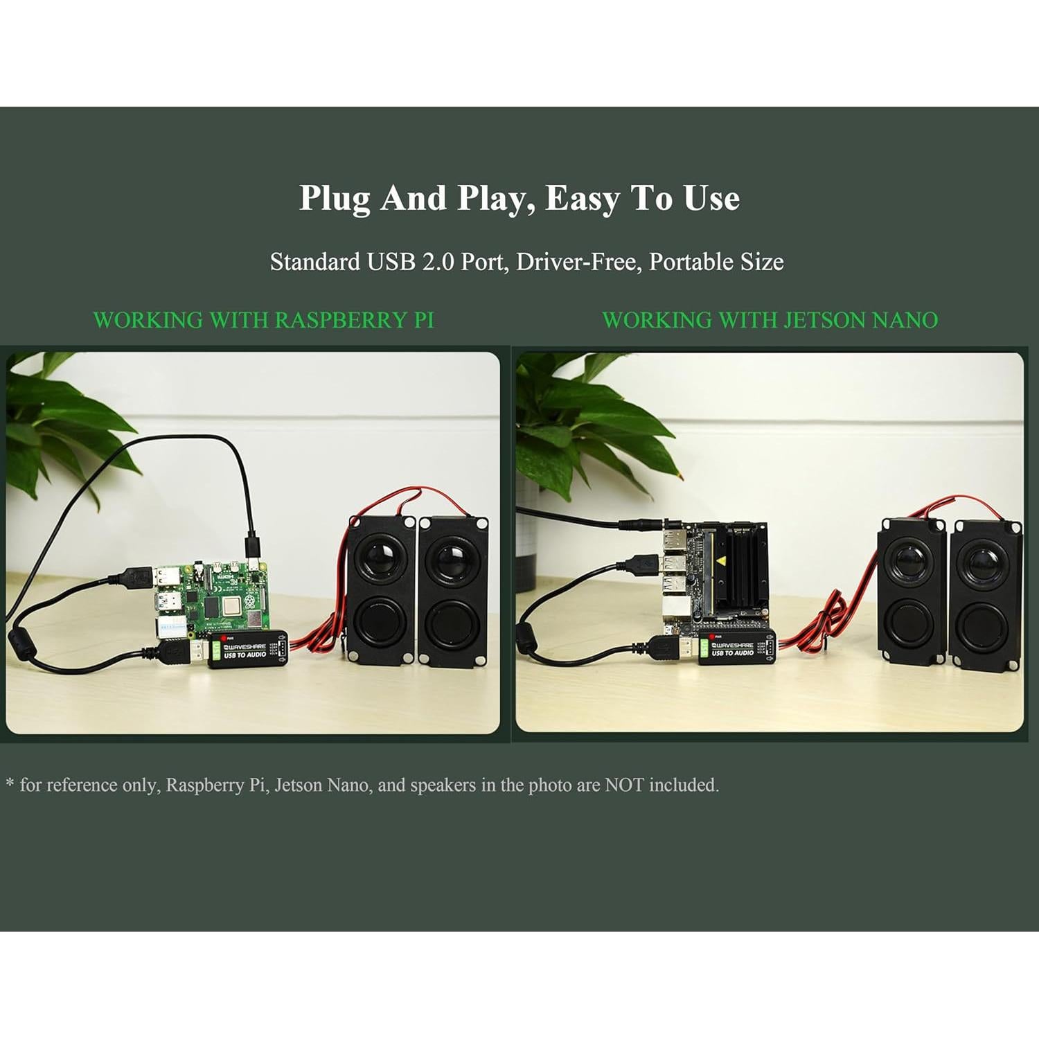 Módulo de Audio USB UeeKKoo con Altavoz 8Ω 5W, Compatible Raspberry Pi