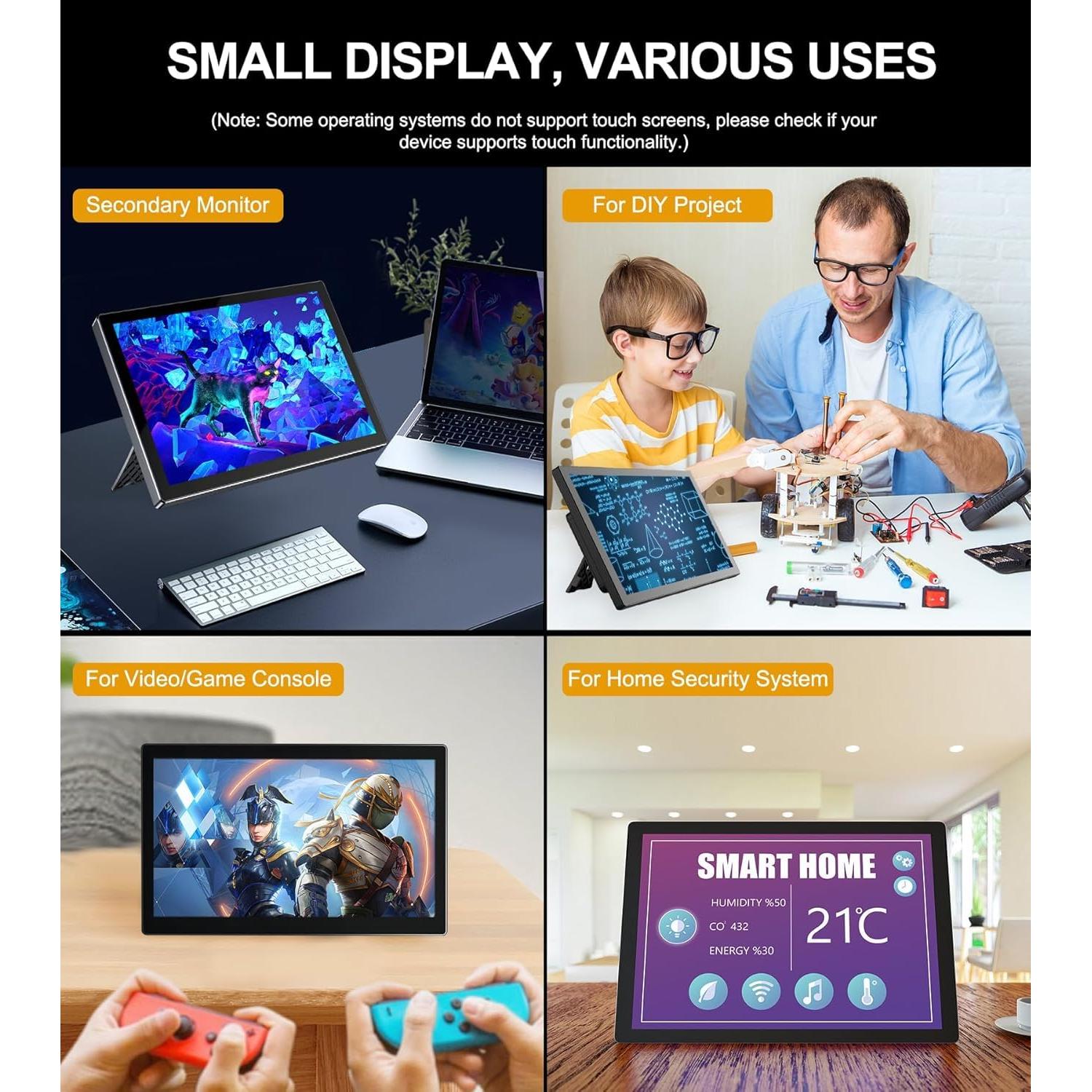 Monitor táctil portátil 10.1" IPS 1280x800 HDMI Gallagher