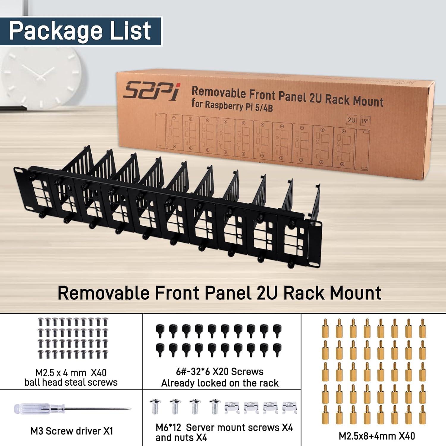 Soporte Rack 19" 2U GeeekPi para Raspberry Pi 5/4B/3B+