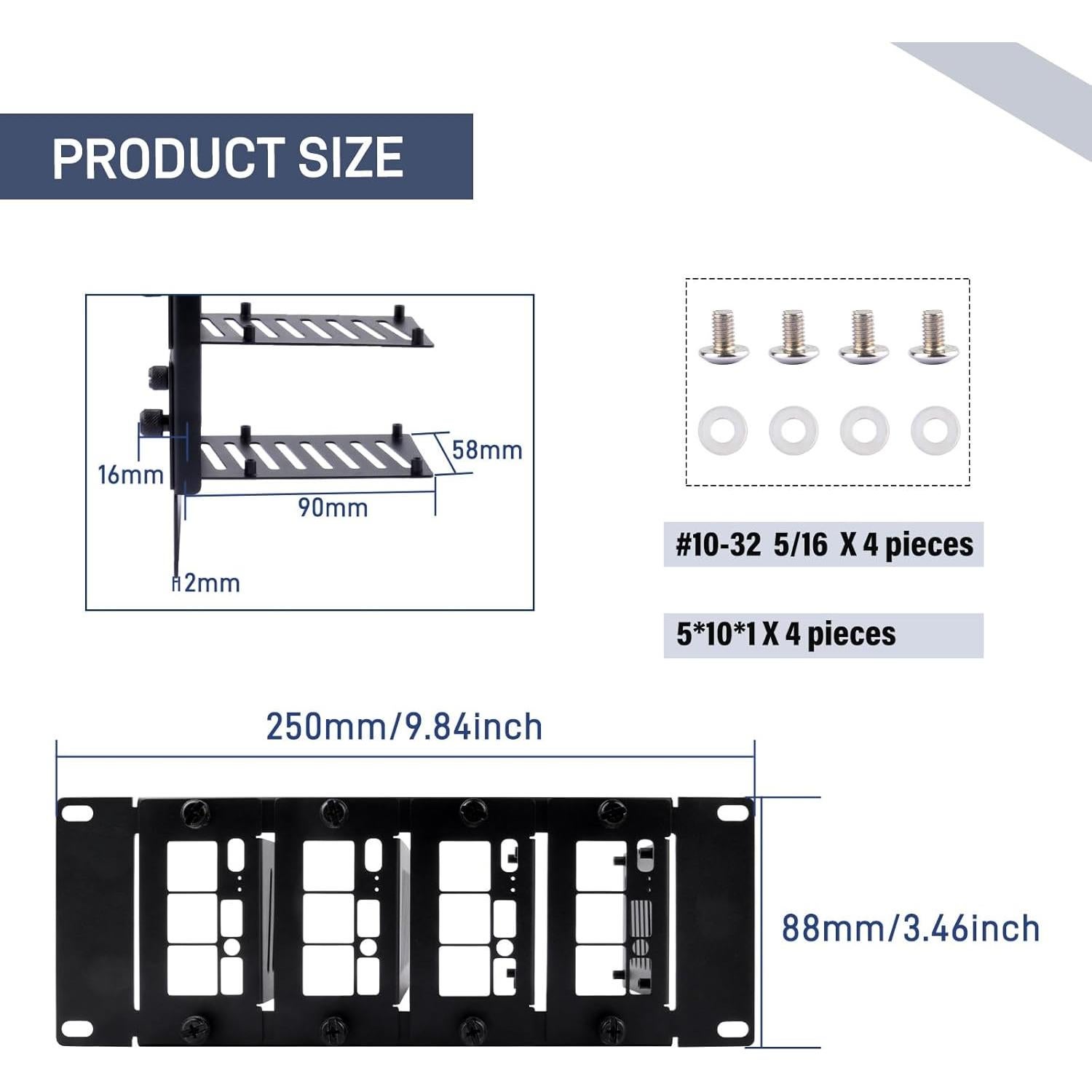 Soporte de Rack 10" 2U GeeekPi para Raspberry Pi 5/4B/3B+