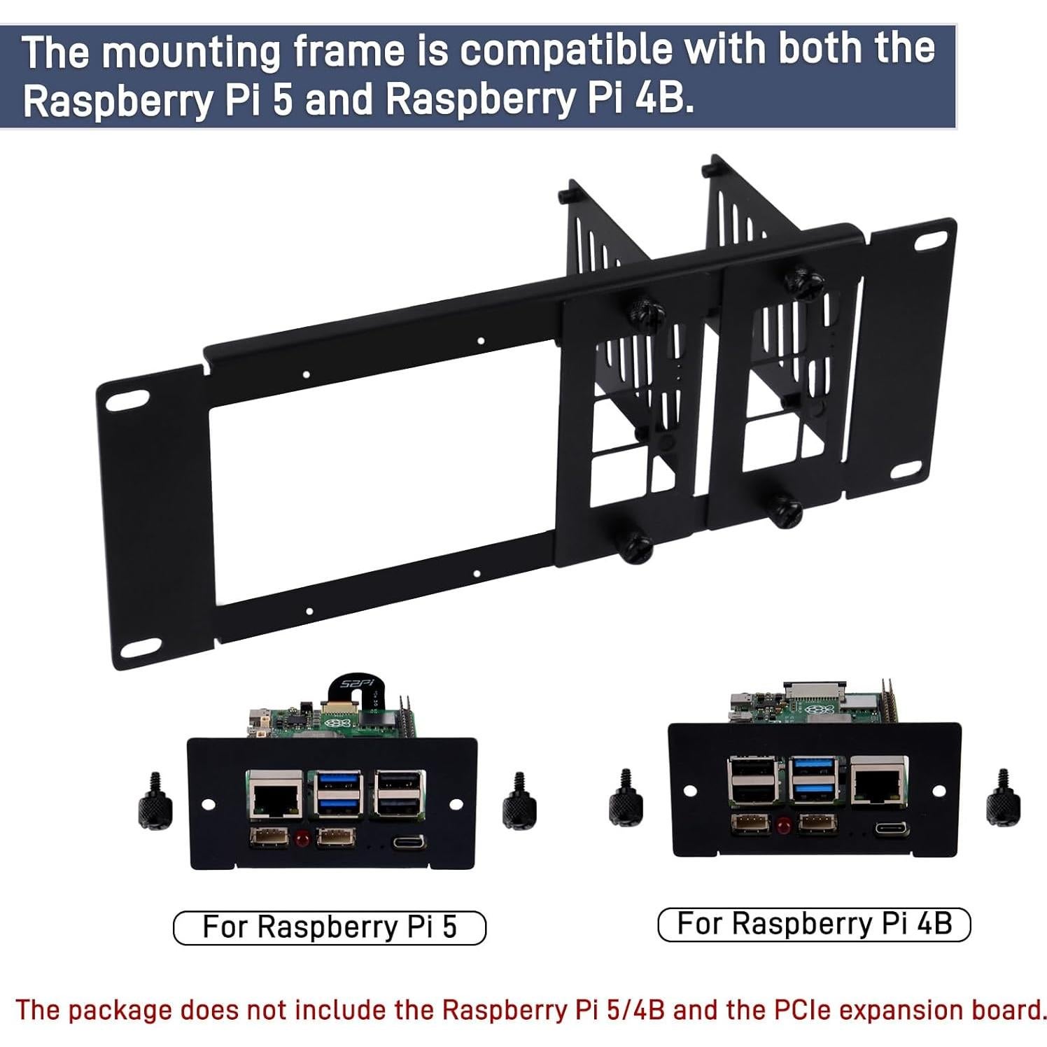 Soporte de Rack 10" 2U GeeekPi para Raspberry Pi 5/4B/3B+
