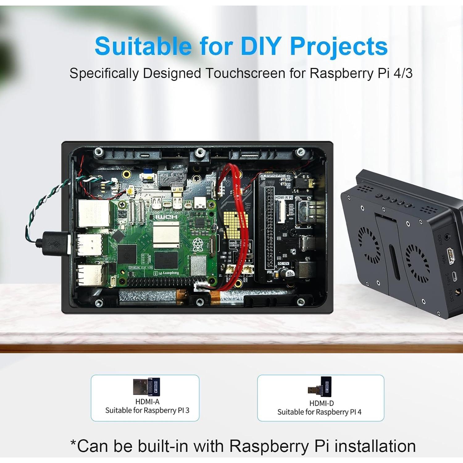 Pantalla Táctil 7" IPS 1024x600 para Raspberry Pi y Jetson Nano