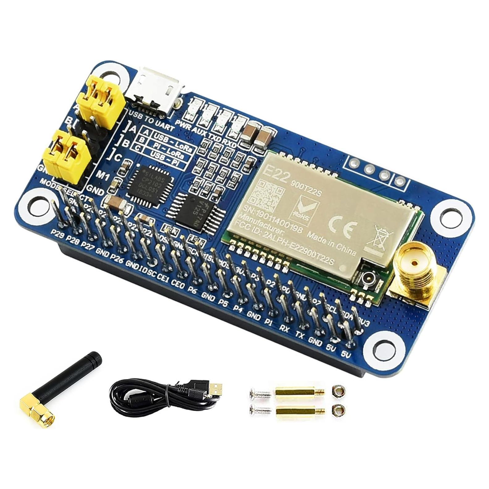 SX1262 LoRa HAT para Raspberry Pi 915MHz 5km Transmisión
