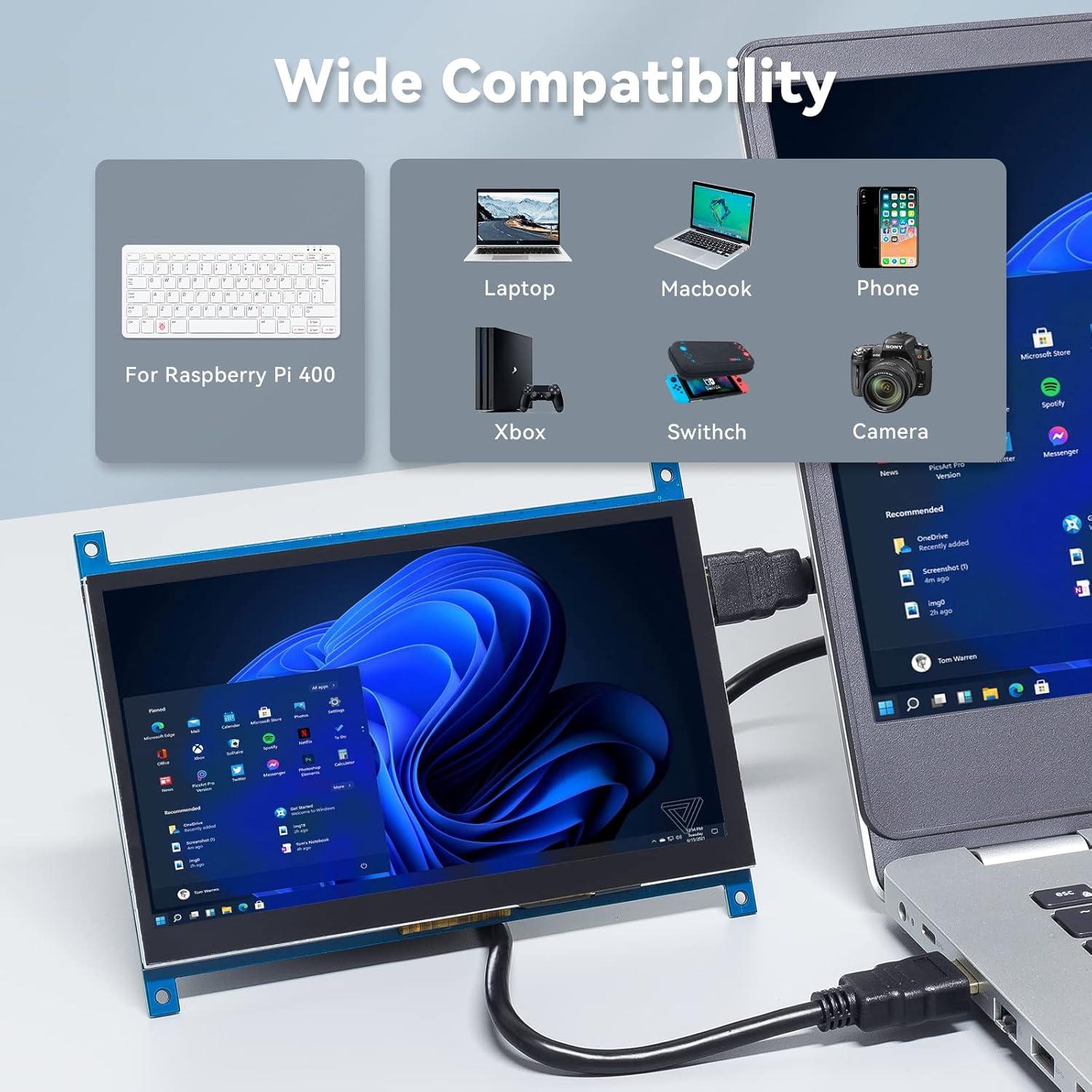 Pantalla Táctil 7" SunFounder TS-7 HDMI 1024x600 IPS