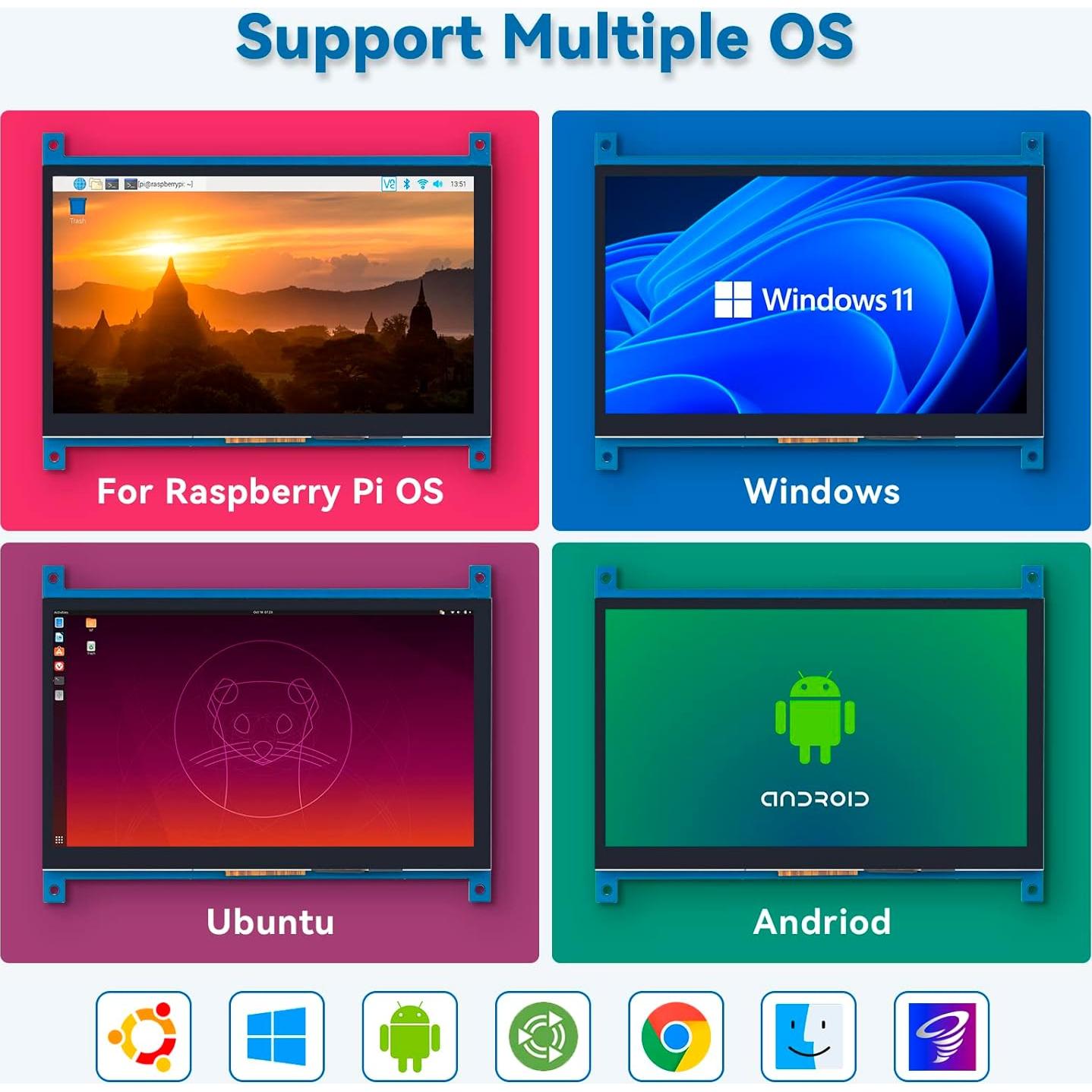 Pantalla Táctil 7" SunFounder TS-7 HDMI 1024x600 IPS