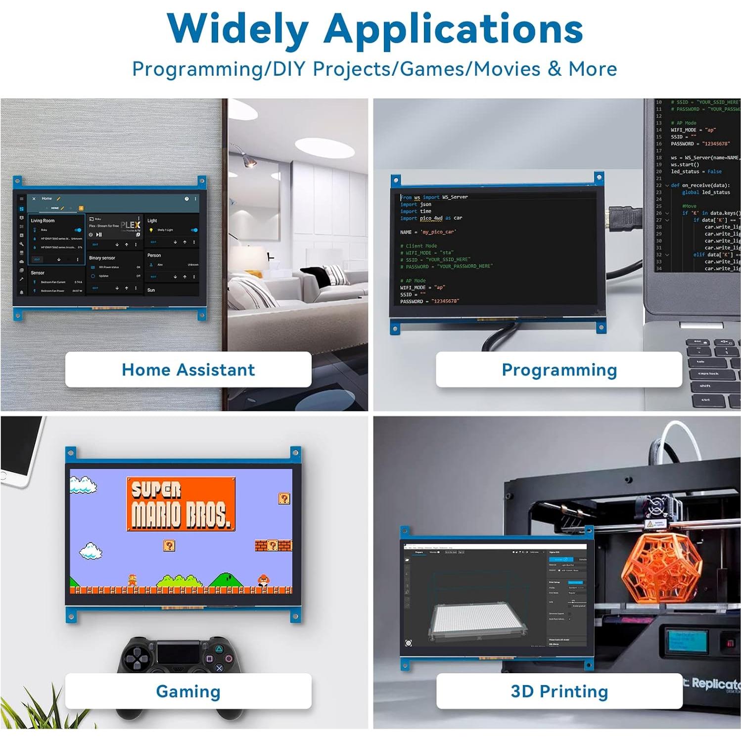 Pantalla Táctil 7" SunFounder TS-7 HDMI 1024x600 IPS
