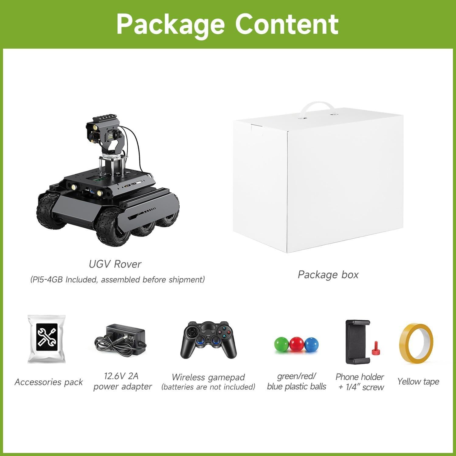 Robot UGV Rover AI Waveshare 6 Ruedas 4WD con Módulo Pan-Tilt